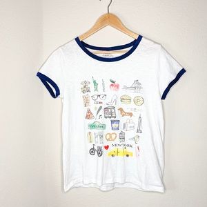 J. Crew White Graphic Tee